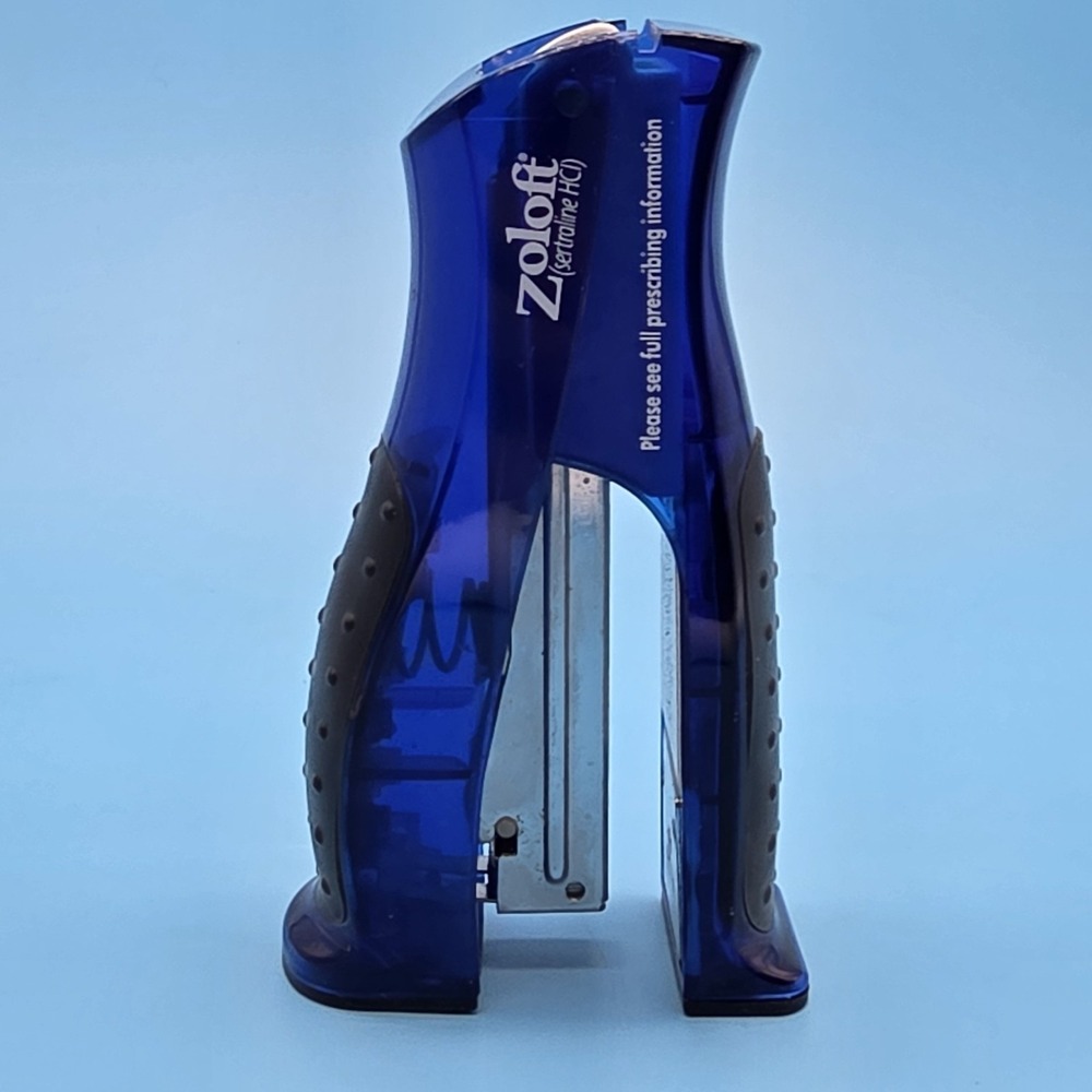 Pharmaceutical Promotional Stapler Blue "Zoloft"